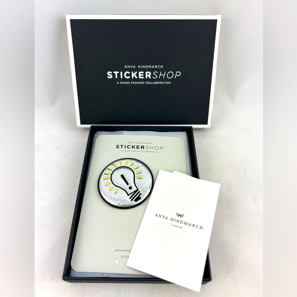 Brand New Never Used Anya Hindmarch Leather StickerShop Lightbulb Sticker